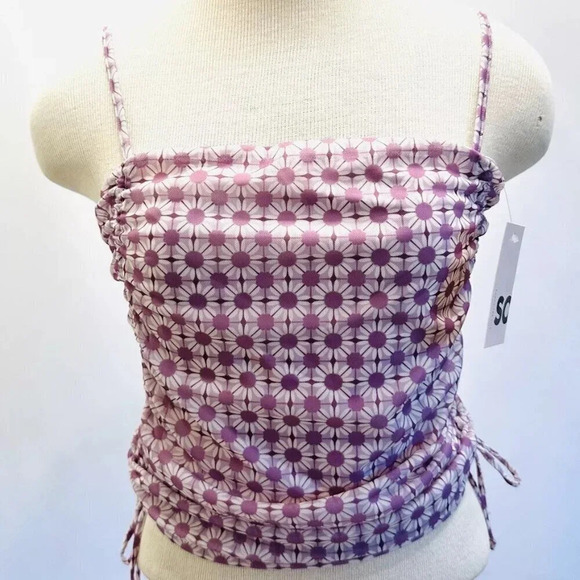 NWT SO GOODS FOR LIFE Juniors Sleeveless Straps Pullover Crop Purple Top Large - Picture 1 of 11